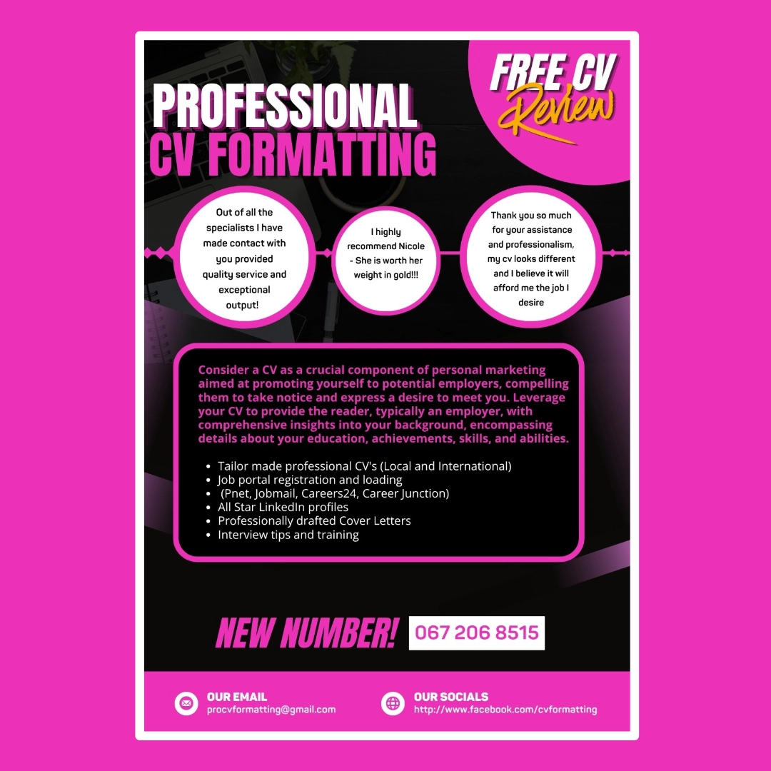 Professional CV formatting